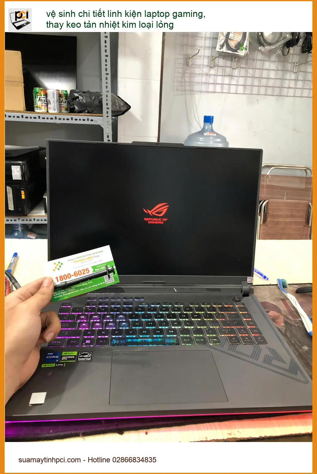 Tiệm vệ sinh thay keo tản nhiệt laptop gaming Quận Bình Thạnh - Chị Hà cứu máy nóng ảnh thực tế 1