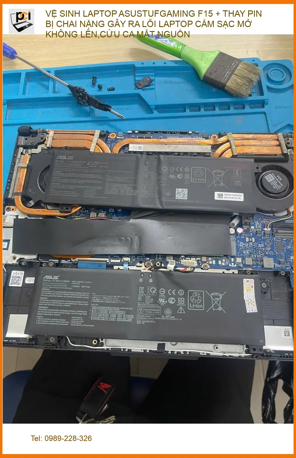 Anh Việt: Cứu laptop Asus TUF Gaming F15 mất nguồn ở Quận Phú Nhuận