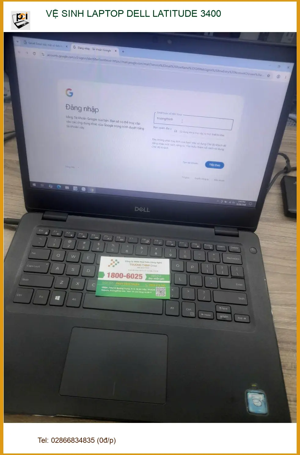 Anh Cường kinh doanh ở Quận 12 và trải nghiệm vệ sinh LAPTOP DELL LATITUDE 3400 ảnh thực tế 1