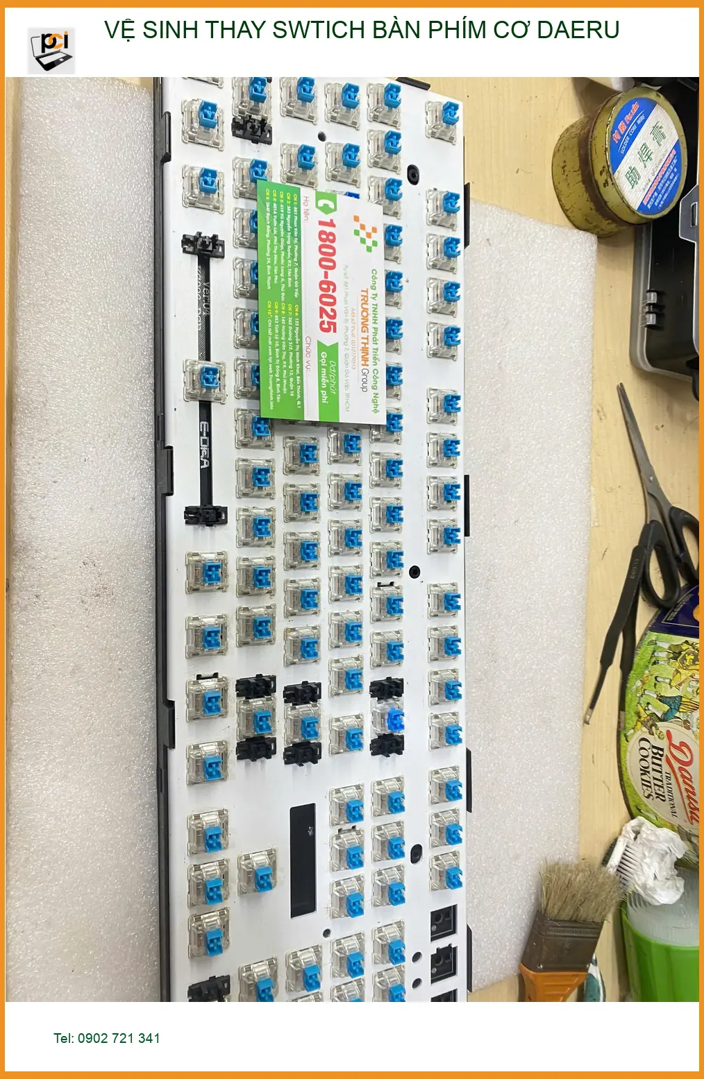 Chú Tân ở Gò Vấp đánh giá vệ sinh thay switch bàn phím cơ Daeru