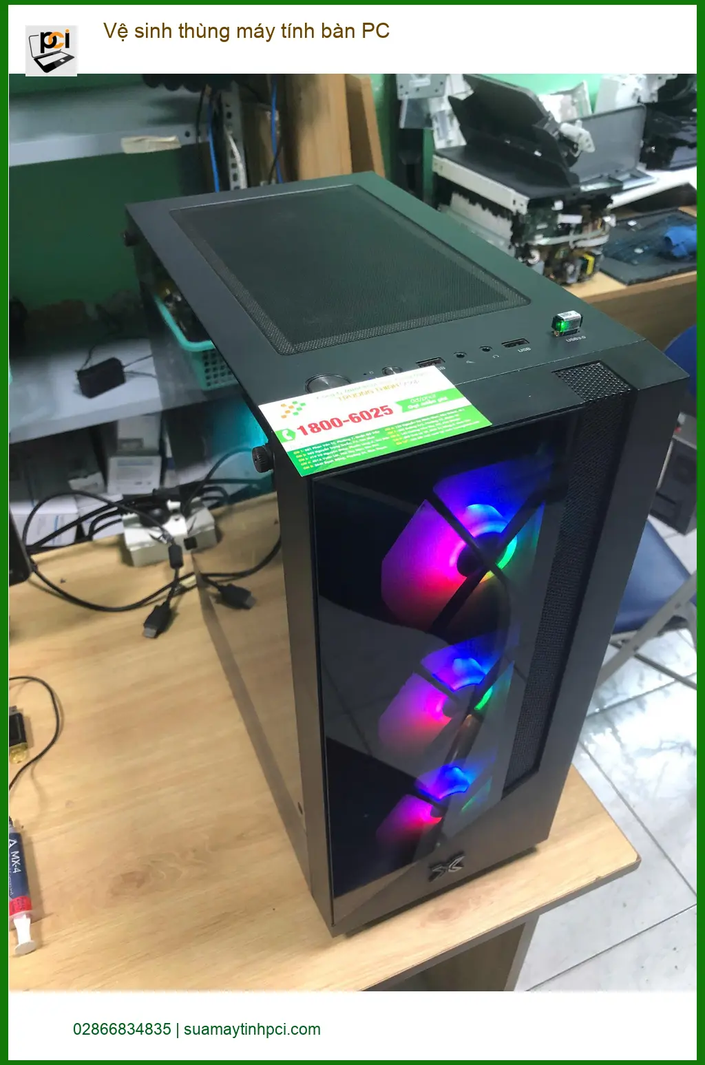 Dịch vụ vệ sinh thùng máy tính bàn PC Quận Bình Tân - Anh Phúc lo lắng bụi bẩn ảnh thực tế 1