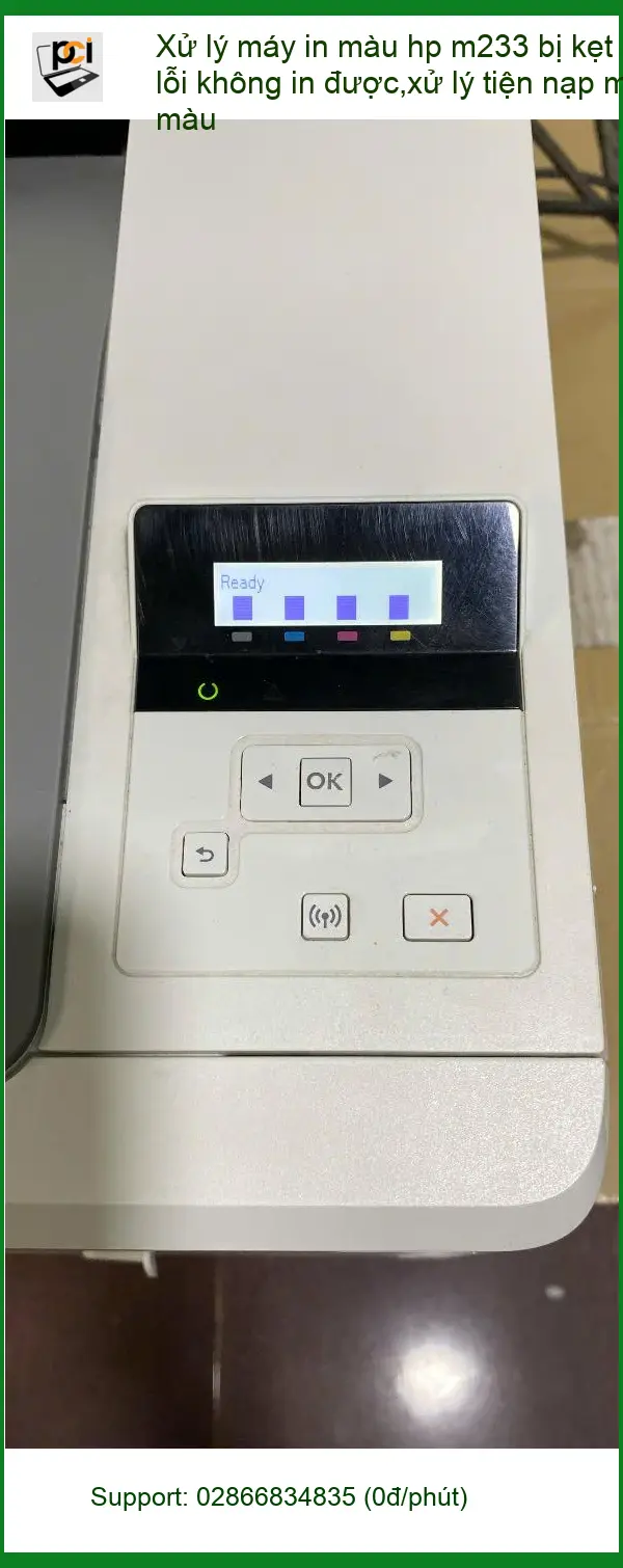 Bác Tấn sửa máy in HP M233 kẹt bộ cơ, nạp mực 4 màu Phú Nhuận