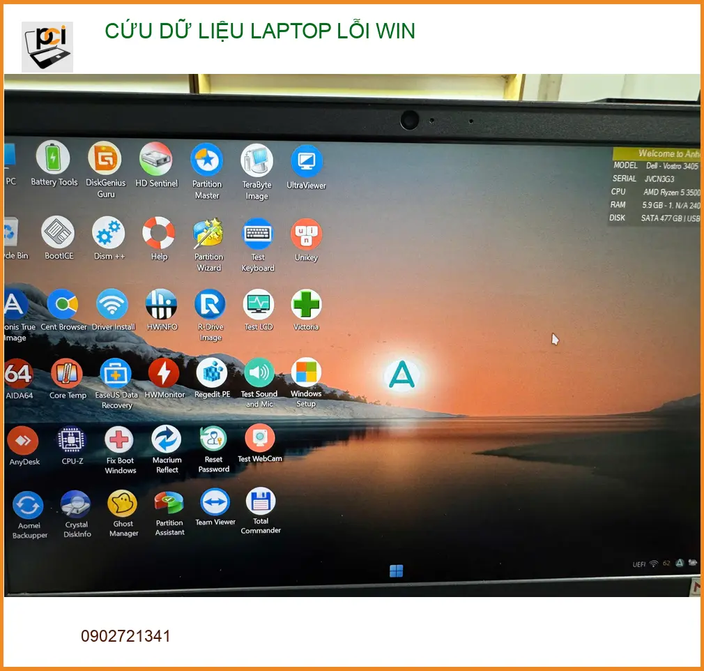 Bạn Hải cần khôi phục dữ liệu laptop lỗi Win Quận Tân Bình uy tín