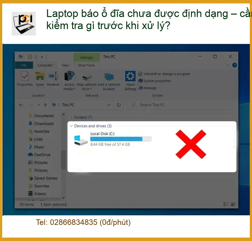 Laptop báo ổ đĩa chưa định dạng – Cần kiểm tra gì? Trung tâm hỗ trợ gần đây