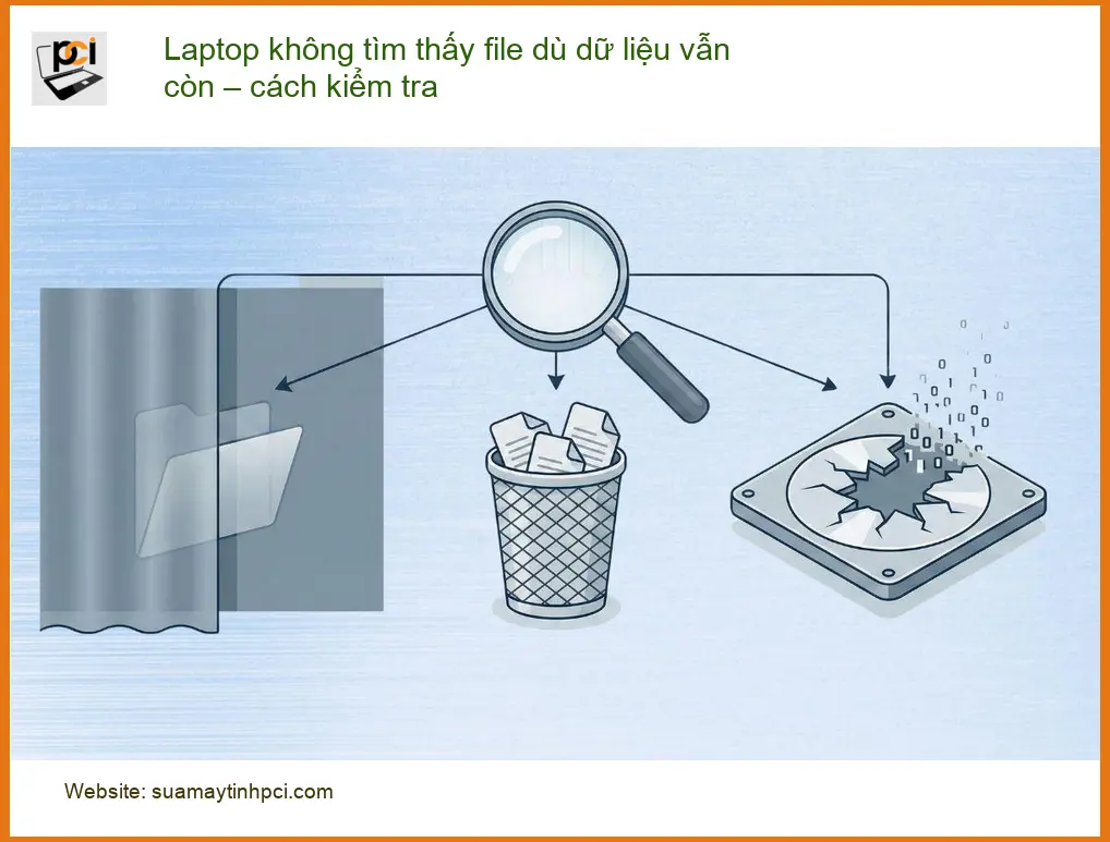 Laptop không tìm thấy file dù còn – Địa chỉ trung tâm hỗ trợ gần đây