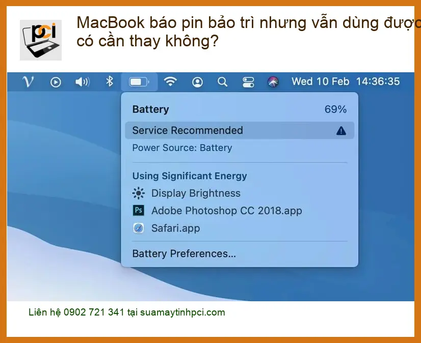 Macbook báo pin bảo trì vẫn dùng được có cần thay không? – Tư vấn chuyên gia PCI
