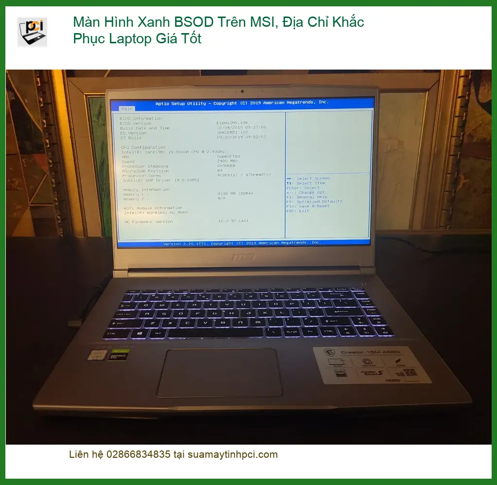 Sửa Laptop Màn Hình Xanh BSOD MSI – Địa chỉ khắc phục uy tín TPHCM