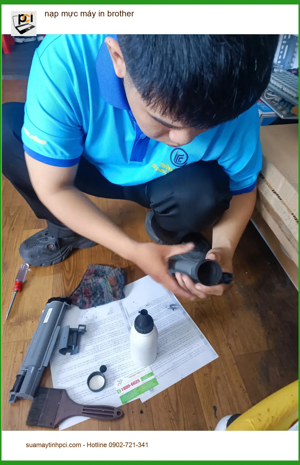 Anh Khánh nhân viên văn phòng hài lòng với dịch vụ nạp mực máy in brother Quận Tân Phú ảnh thực tế 1