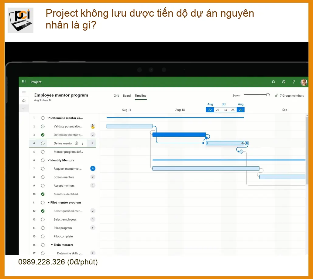 Văn phòng Project không lưu được tiến độ dự án – Trung tâm hỗ trợ gần đây