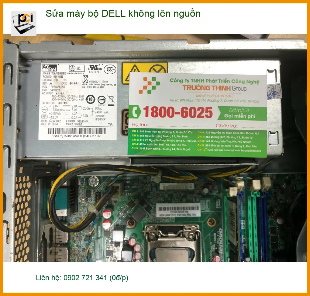 Tiệm sửa máy bộ DELL không lên nguồn Quận Bình Tân review ca của cô Hằng