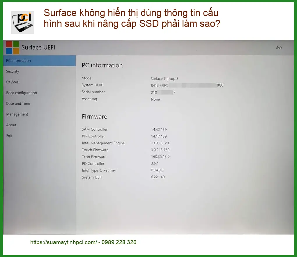 Surface không hiển thị đúng thông tin cấu hình SSD – Trung tâm hỗ trợ gần đây