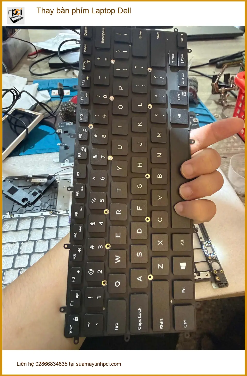 Anh Đạt kỹ sư ở Quận 7 tìm chỗ thay bàn phím Laptop Dell uy tín