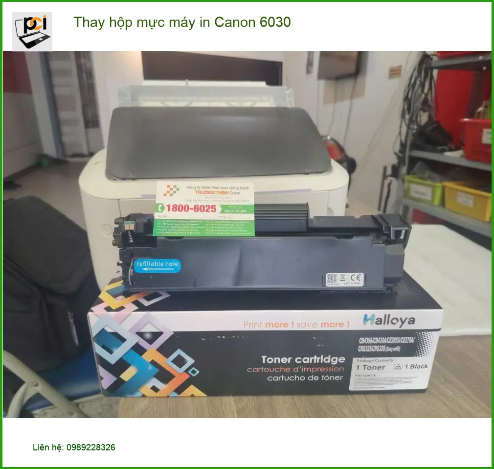 Chú Khải chủ tiệm photocopy ở Quận 7 thay hộp mực Canon 6030 lấy ngay