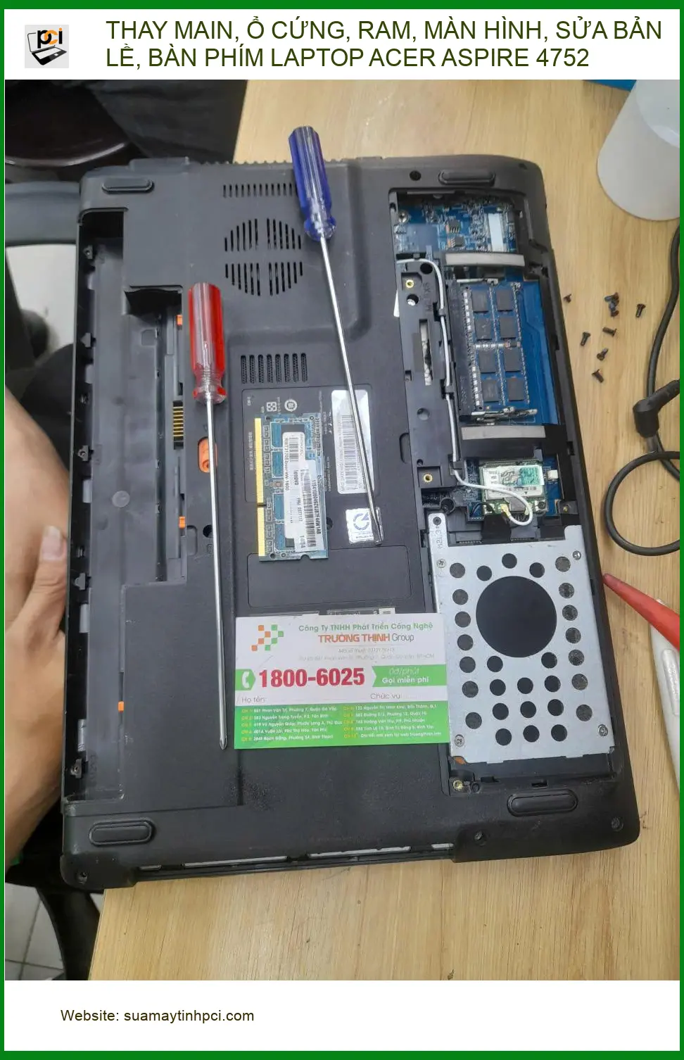 Anh Khoa thay main, sửa bản lề Laptop Acer Aspire 4752 Quận 12 lấy liền