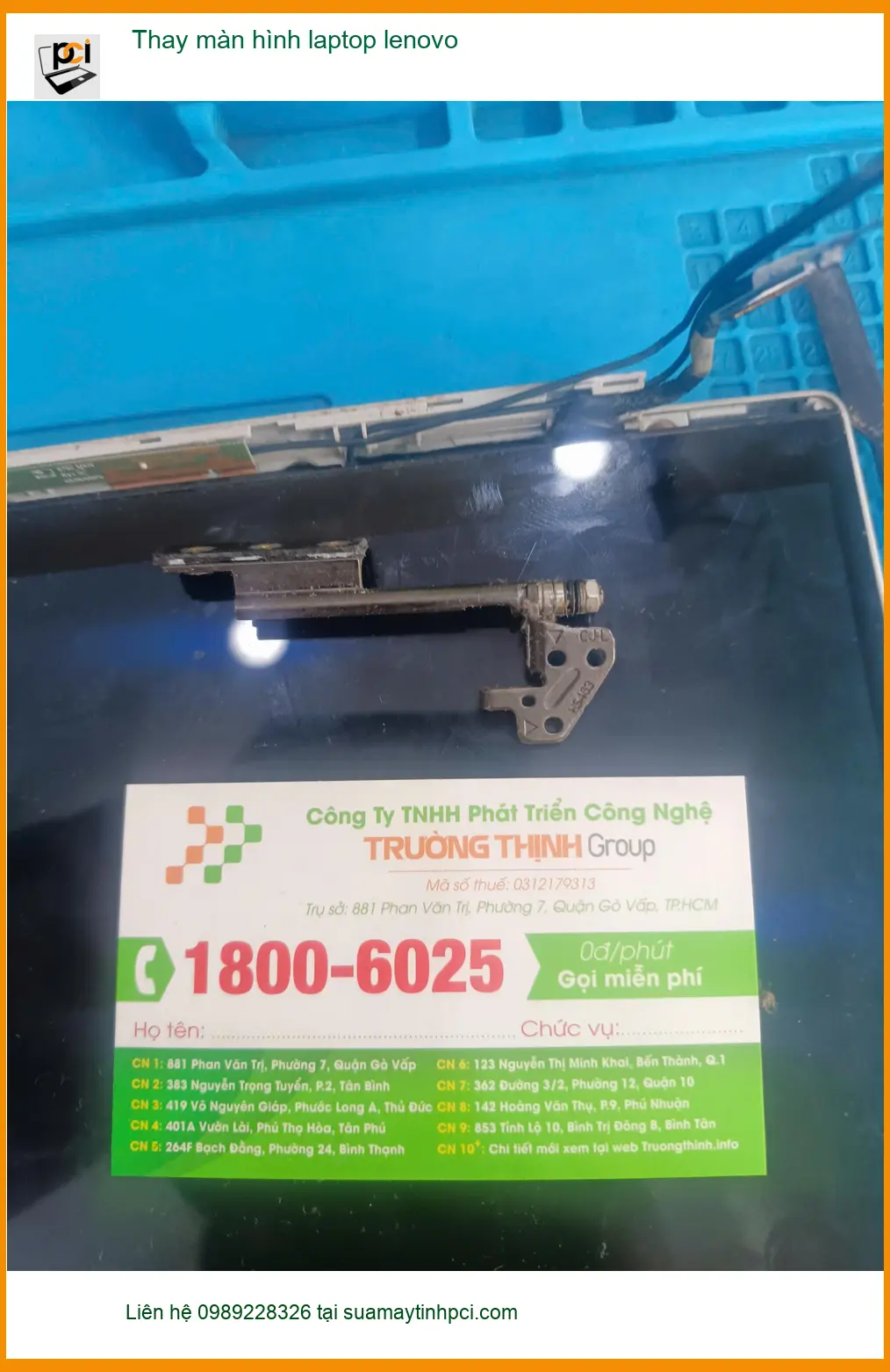 Chú Khôi kỹ sư xây dựng review trung tâm thay màn hình laptop Lenovo Quận Tân Phú lấy ngay ảnh thực tế 1