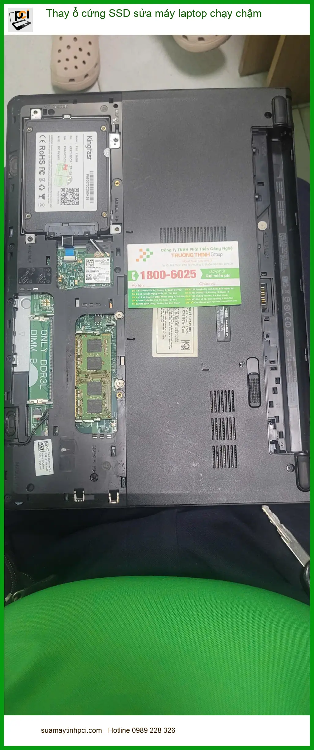 Anh Kiệt văn phòng - Thay ổ cứng SSD sửa laptop chạy chậm Quận Bình Tân ảnh thực tế 1