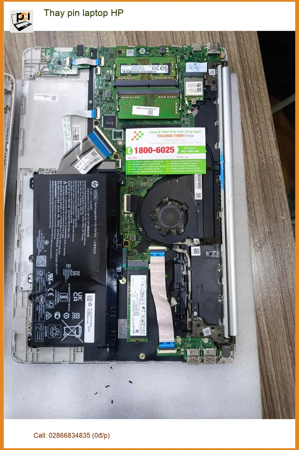 Cô Nguyệt giáo viên tìm chỗ thay pin laptop HP Quận Tân Phú