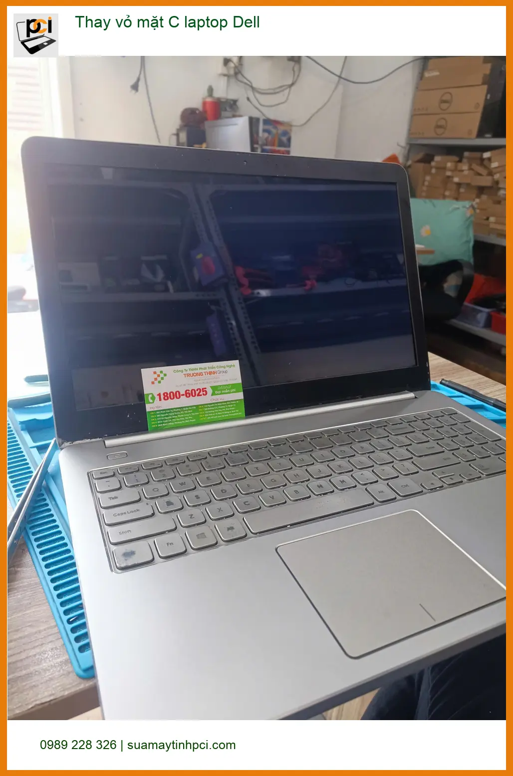 Chị Hà muốn thay vỏ mặt C laptop Dell ở Quận Tân Phú - Dịch vụ uy tín ảnh thực tế 1