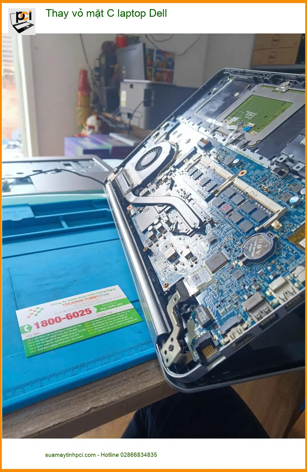 Chị Hà muốn thay vỏ mặt C laptop Dell ở Quận Tân Phú - Dịch vụ uy tín ảnh thực tế 2