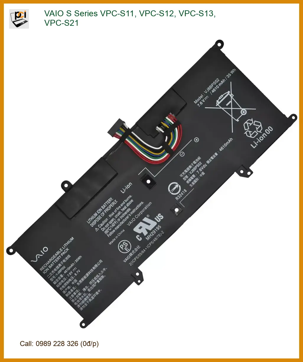 Pin Laptop VAIO S Series VPC-S11, VPC-S12, VPC-S13, VPC-S21 - Thay Gấp Lấy Liền TPHCM